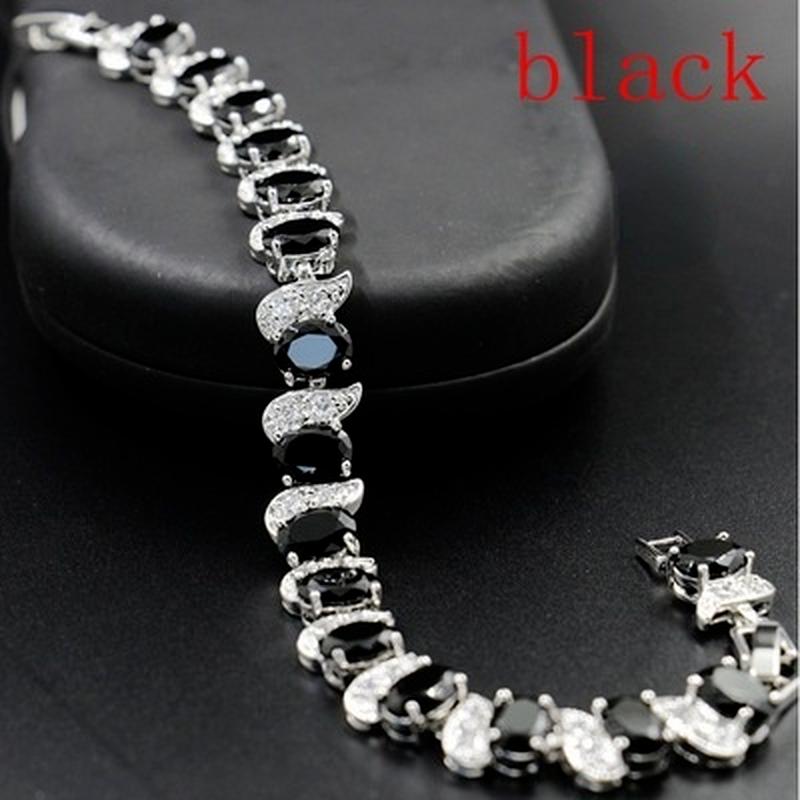 Небесно-голубой кубический цирконий белый кубический цирконий Шарм для женщин Мода MIT чёрный